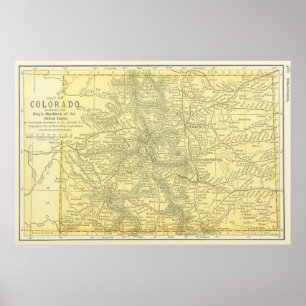 Vintage Map of Colorado (1891) Poster