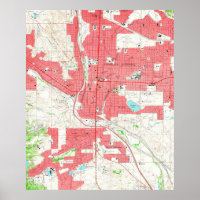 Vintage Map of Colorado Springs CO (1961)