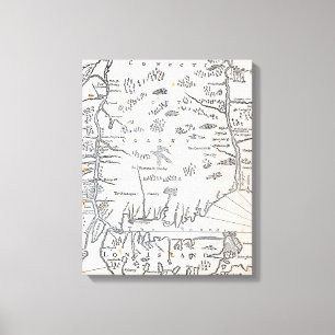 Vintage Map of Connecticut Canvas Print