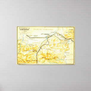 Vintage Map of Corinth Greece (1894) Canvas Print