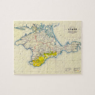 Vintage Map of Crimea, Ukraine, Sevastopol Region Jigsaw Puzzle