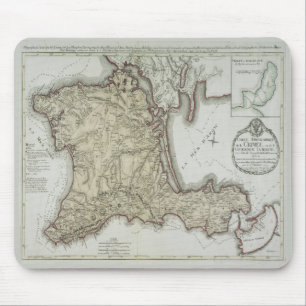 Vintage Map of Crimea, Ukraine, Sevastopol Region Mouse Pad