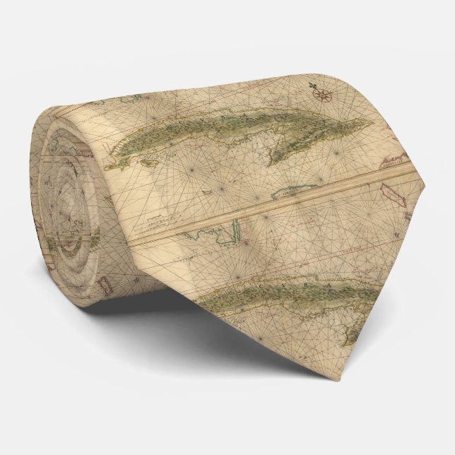 Vintage Map of Cuba (1639) Tie (Rolled)