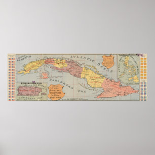 Vintage Map of Cuba (1898) 3 Poster