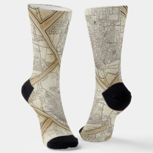Vintage map of Dallas, TX (1890) Socks