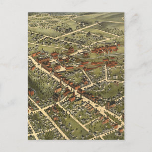 Vintage Map of Danbury Connecticut (1875) Postcard