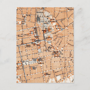 Vintage Map of Darmstadt Germany (1905) Postcard