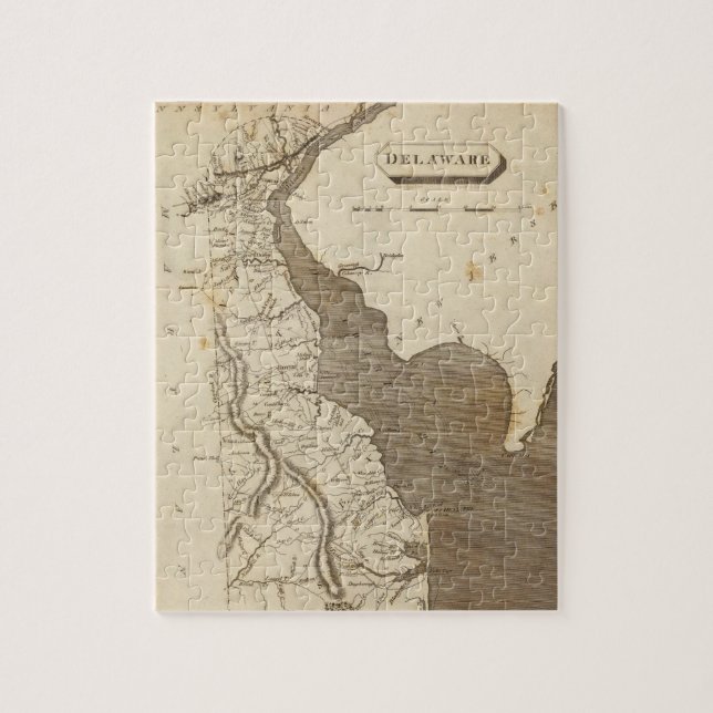 Vintage Map of Delaware (1804) Jigsaw Puzzle (Vertical)