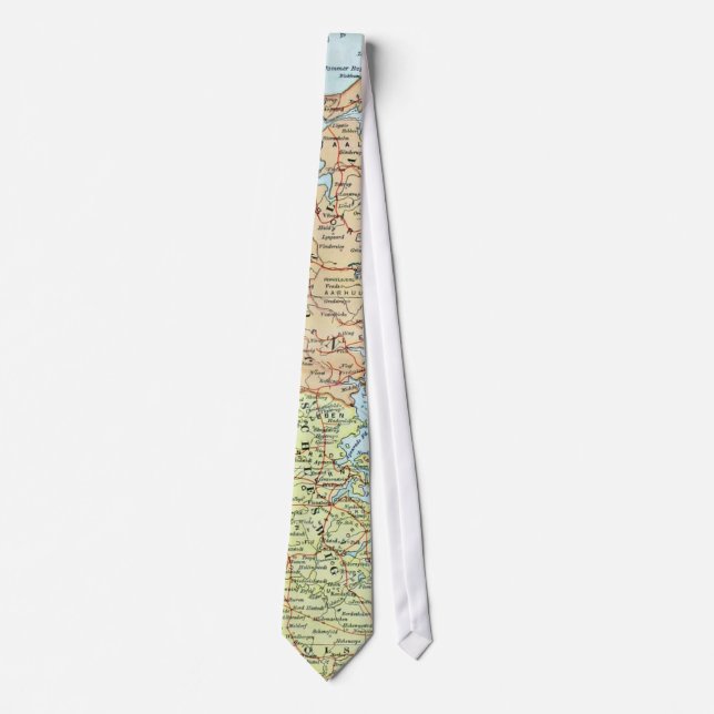 Vintage Map of Denmark (1905) Tie (Front)