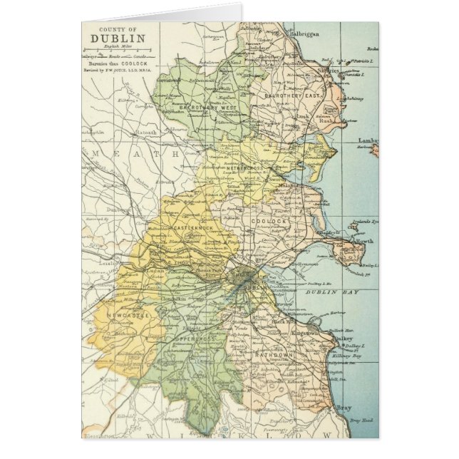 Vintage Map of Dublin and Surrounding Areas (1900) (Front)