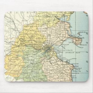 Vintage Map of Dublin and Surrounding Areas (1900) Mouse Pad
