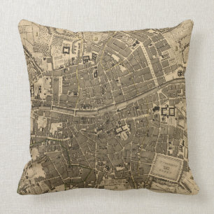 Vintage Map of Dublin Ireland (1797) Cushion