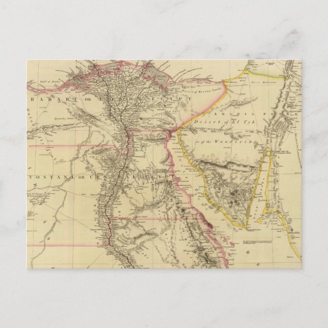 Vintage Map of Egypt (1832) Postcard (Front)