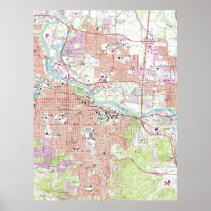 Vintage Map of Eugene Oregon (1967) Poster