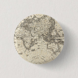 Vintage Map Of Europe and Asia 3 Cm Round Badge