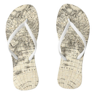 Vintage Map Of Europe and Asia Jandals