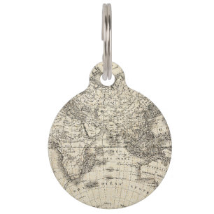 Vintage Map Of Europe and Asia Pet Tag
