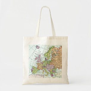 Vintage map of Europe colourful pastels Tote Bag