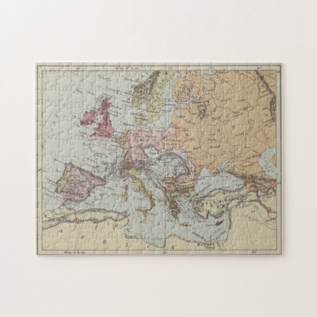 Vintage Map of Europe Jigsaw Puzzle (Horizontal)