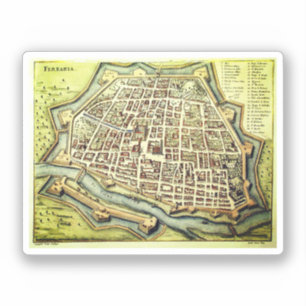 Vintage map of Ferrara, ITALY