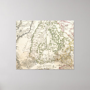 Vintage Map of Finland (1740s) Canvas Print