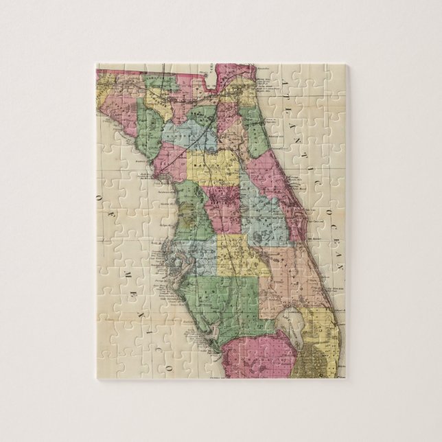 Vintage Map of Florida (1870) Jigsaw Puzzle (Vertical)