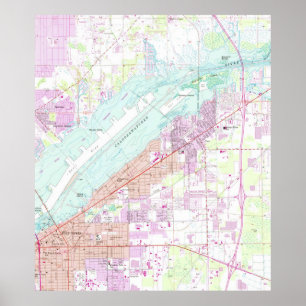 Vintage Map of Fort Myers Florida (1958) Poster