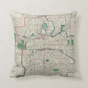 Vintage Map of Fort Wayne Indiana (1919) Cushion