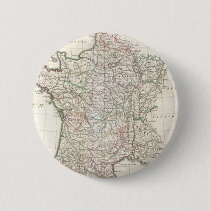 Vintage Map of France (1771) 6 Cm Round Badge