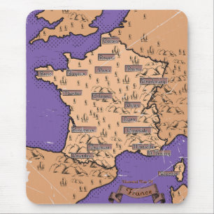 Vintage Map of France Mouse Pad