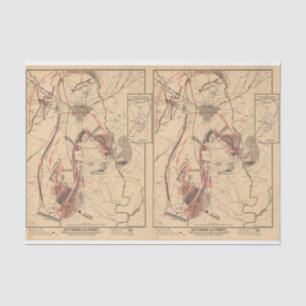 Vintage Map of Gettysburg, July 1863 Decoupage Tissue Paper