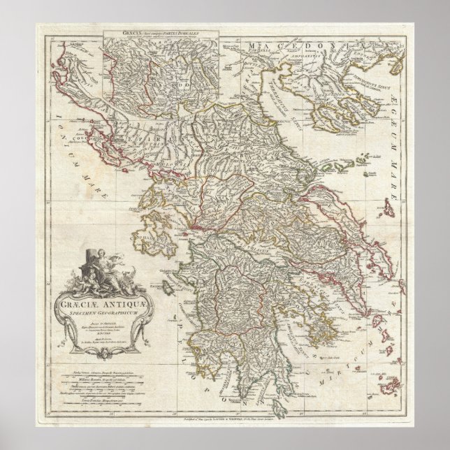 Vintage Map of Greece (1794) Poster (Front)