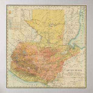 Vintage Map of Guatemala (1902) Poster