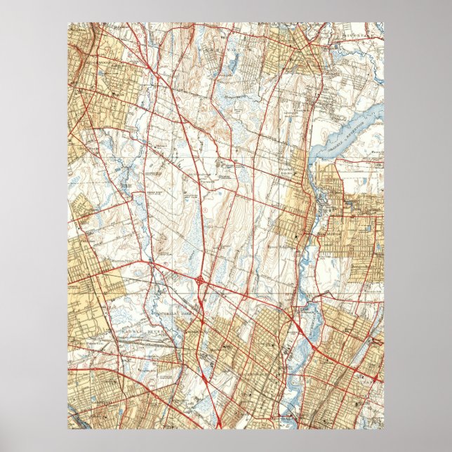 Vintage Map of Hackensack NJ (1940) Poster (Front)