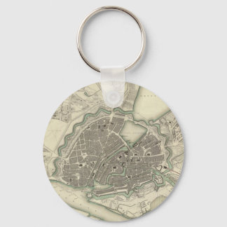 Vintage Map of Hamburg Germany (1841) Key Ring