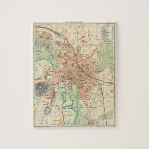 Vintage Map of Hanover Germany (1895) Jigsaw Puzzle