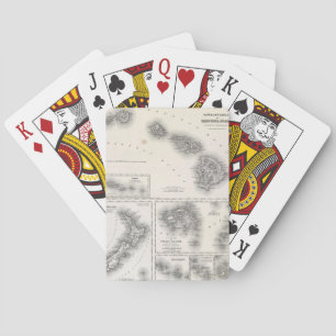 Vintage Map of Hawaii and New Zealand (1855) Playing Cards