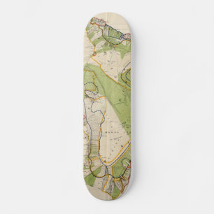 Vintage Map of Hawaii Island (1906) Skateboard