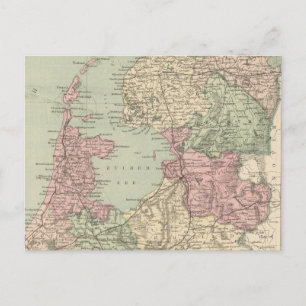 Vintage Map of Holland (1873) Postcard