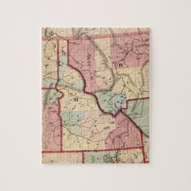 Vintage Map of Idaho (1866) Jigsaw Puzzle (Vertical)
