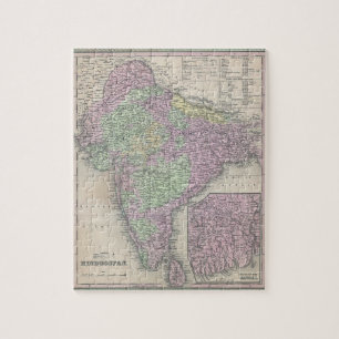 Vintage Map of India (1853) Jigsaw Puzzle