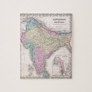 Vintage Map of India (1855) Jigsaw Puzzle