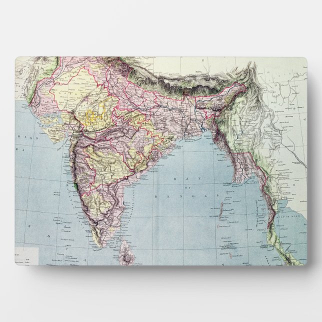 Vintage Map of India | 1877 Plaque (Front)
