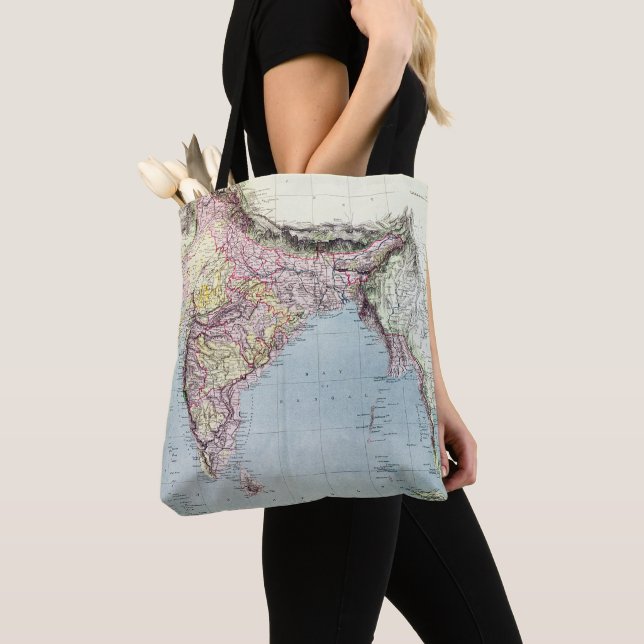 Vintage Map of India | 1877 Tote Bag (Close Up)