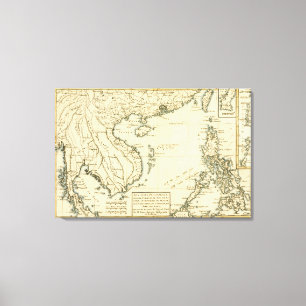 Vintage Map of India    Indian Ocean Canvas Print