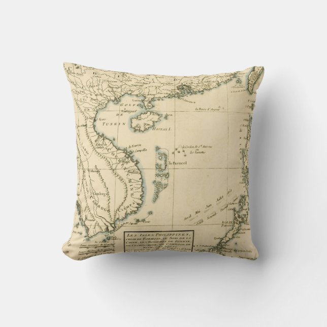 Vintage Map of India |  Indian Ocean Cushion (Front)