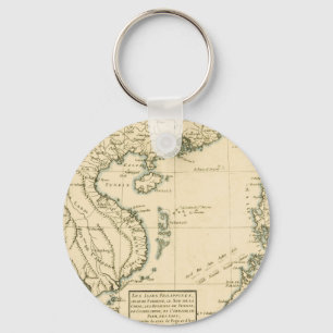 Vintage Map of India Indian Ocean Key Ring