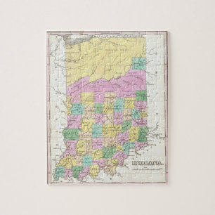Vintage Map of Indiana (1827) Jigsaw Puzzle