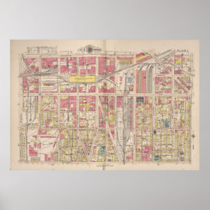 Vintage Map of Indianapolis Indiana (1916) Poster