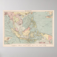 Vintage Map of Indonesia and The Philippine Ports